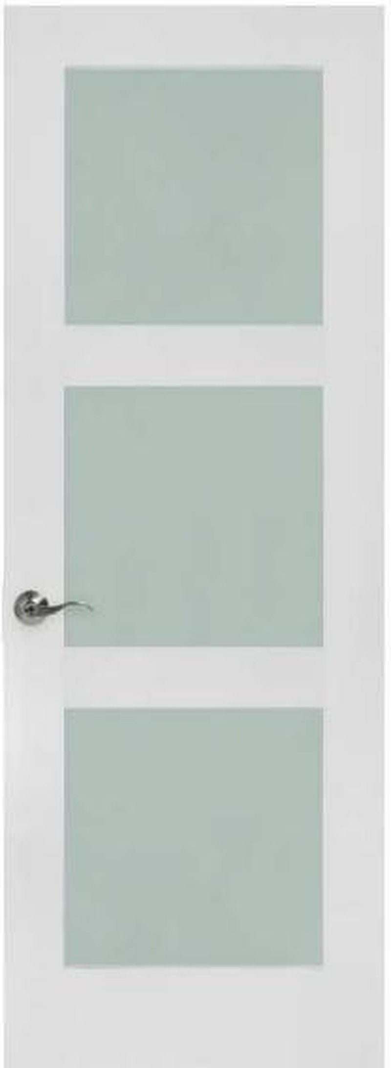 3-lite frosted glass doors