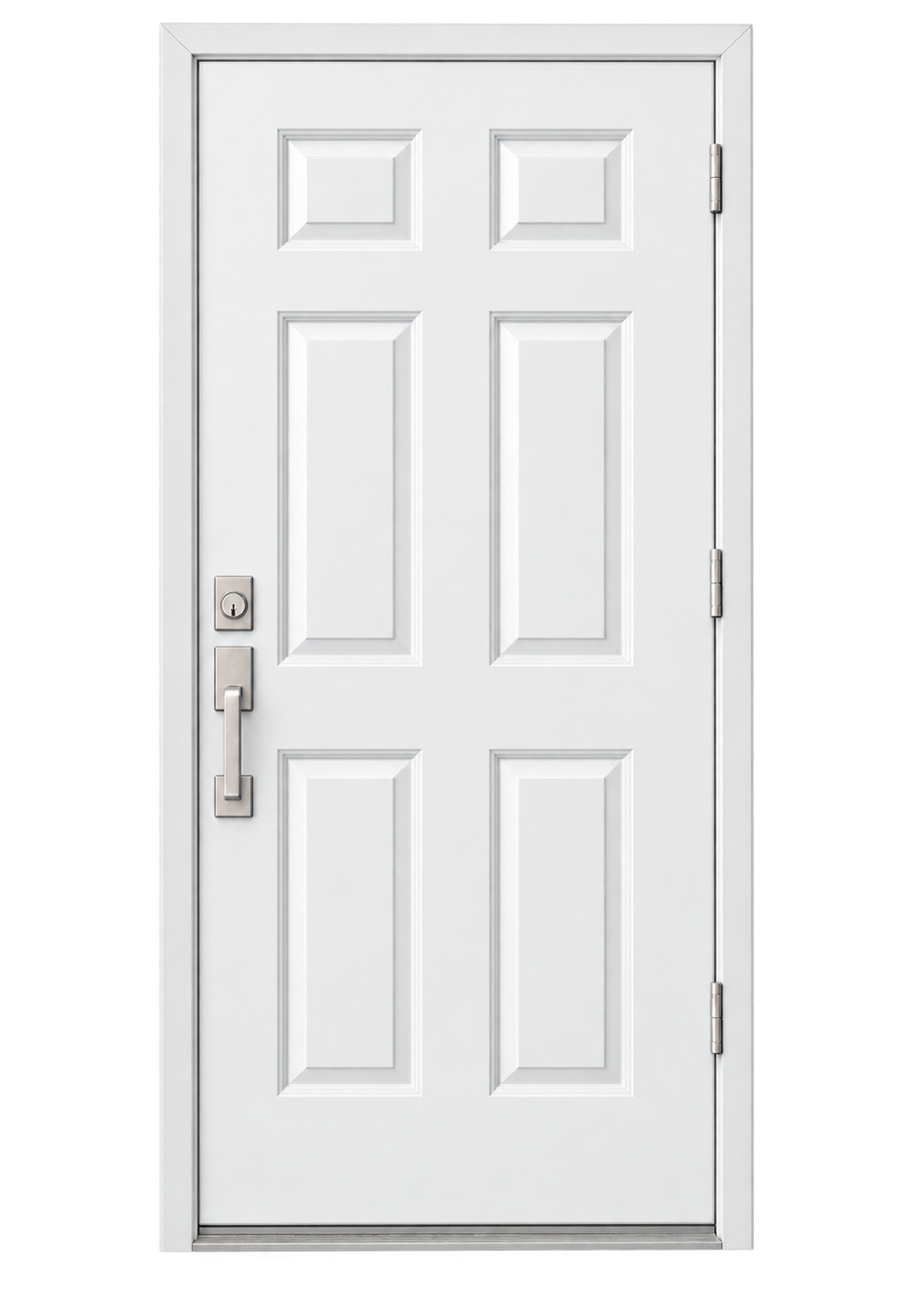 Prehung 6-Panel Steel Exterior Door