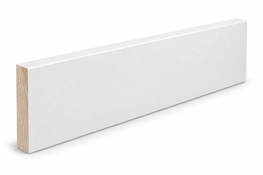 Primed Pine Baseboard 1×4 — 3-1/2 in. × 1/2 in. × 17 ft.