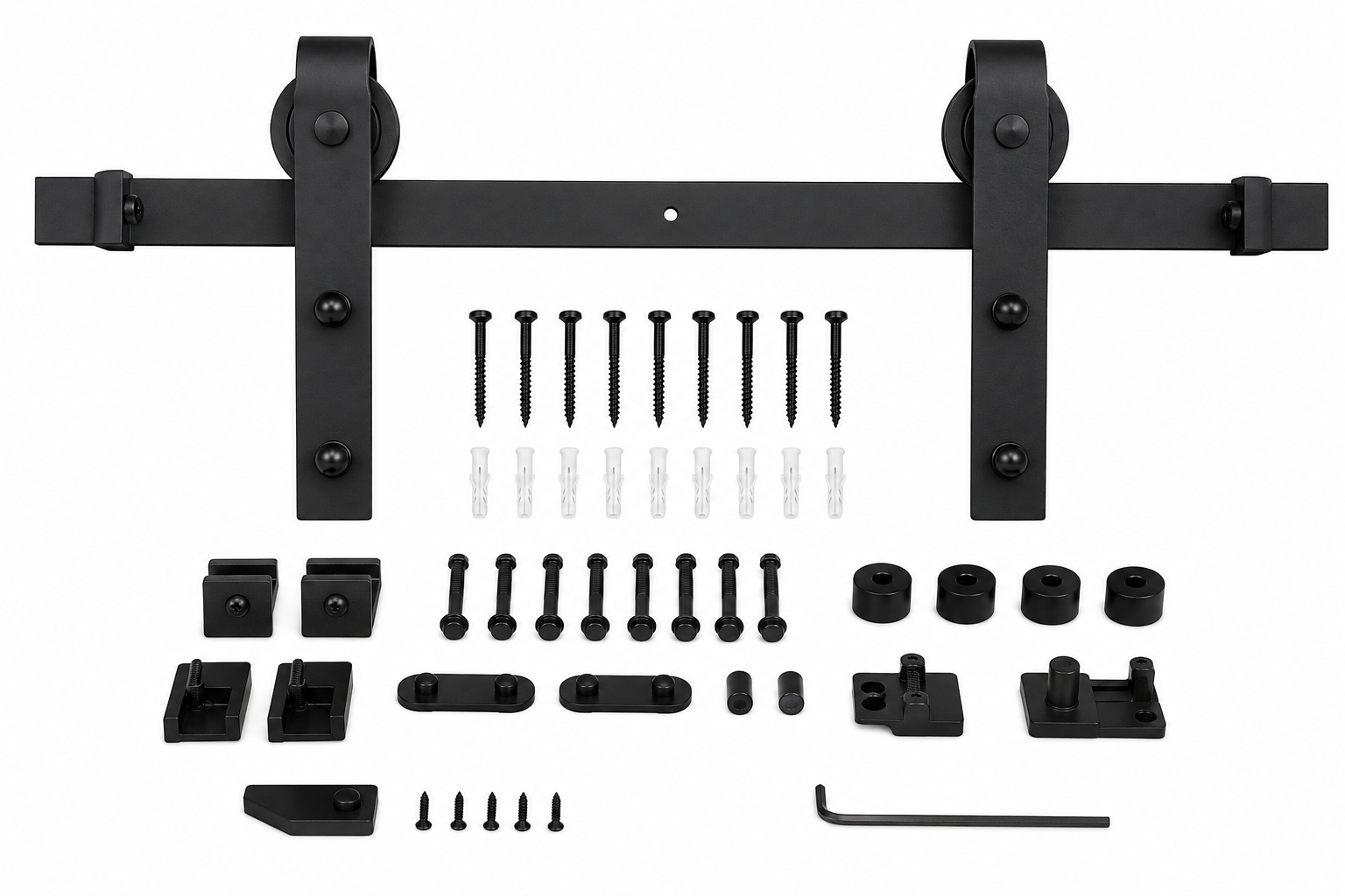 Barn door hardware kits