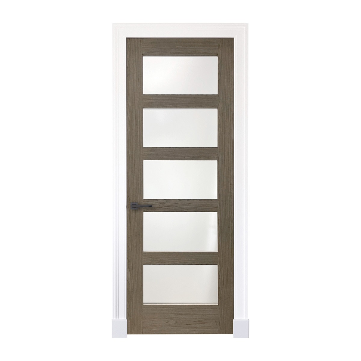 Pine Wood 5-Lite Frosted Glass Door