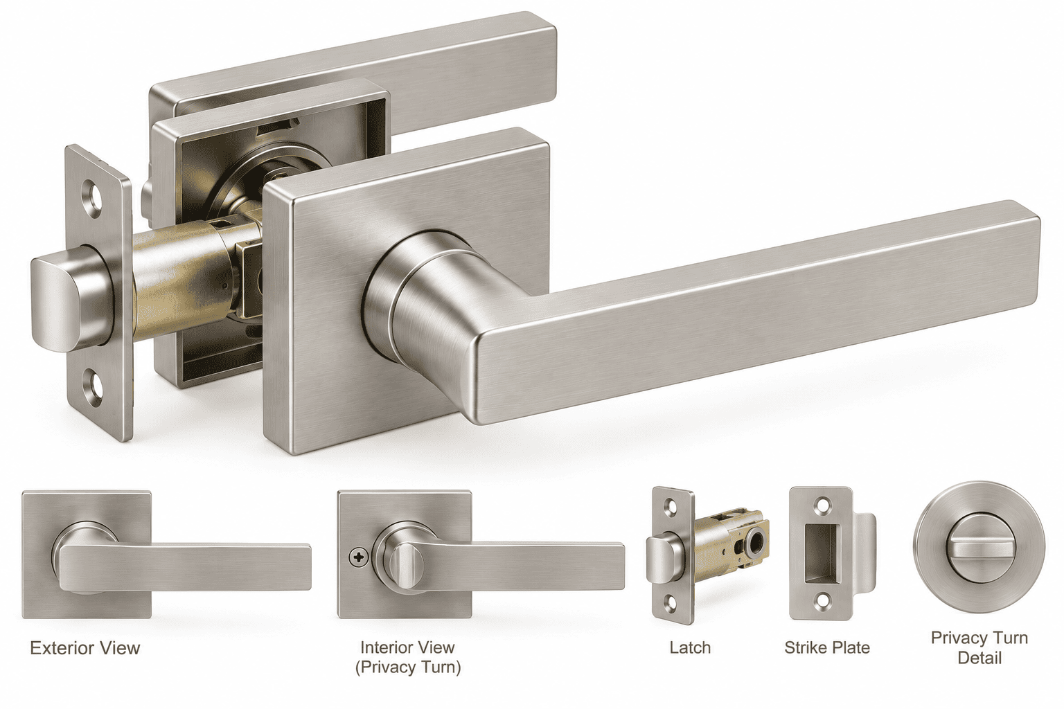 Privacy Lock, SN, flat handle