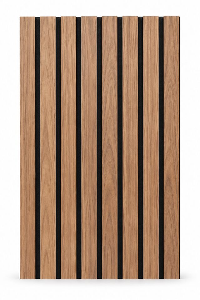 Flexible Acoustic Slat Wall Panel – Soft Walnut