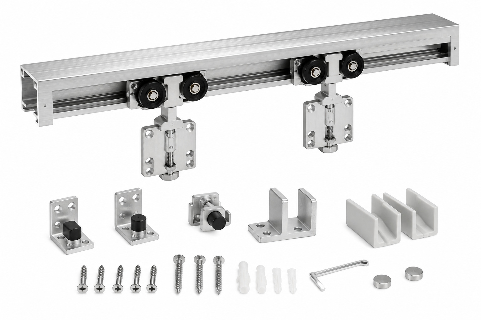Aluminum Top mounted Bypass sliding door hardware