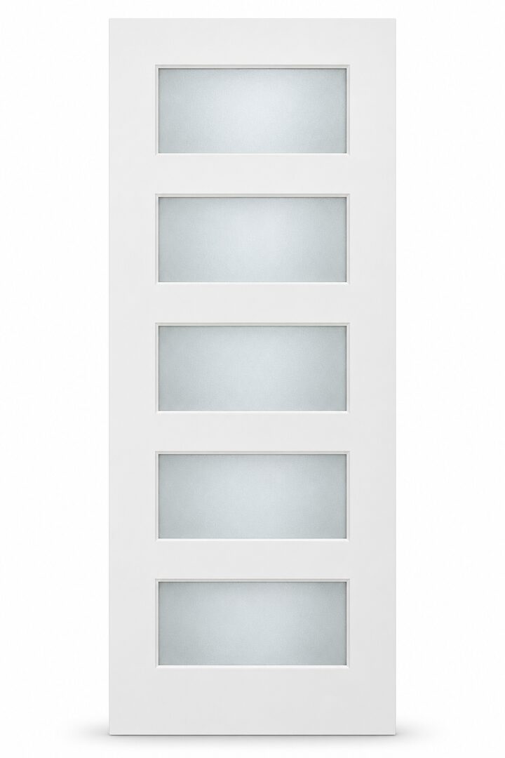 Fiberglass 5-Lite Frosted Exterior Door