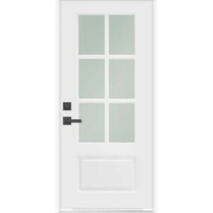 6-Lite Glass Fiberglass Exterior Door 80"