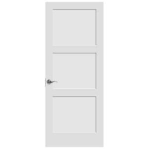 3 Panel White Primed Shaker Door