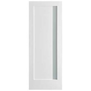 WHITE PRIMED 1 SMALL LITE FROSTED GLASS DOOR