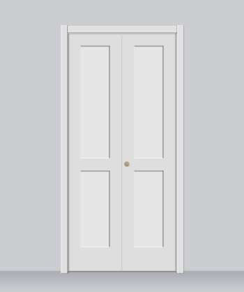 2 Panel White Primed Bi-fold Shaker Door - Image 3