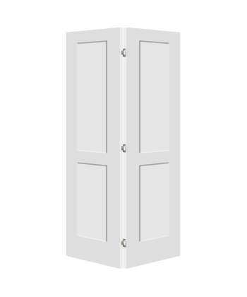 2 Panel White Primed Bi-fold Shaker Door