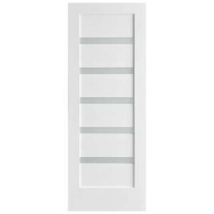 WHITE PRIMED 5 SMALL LITE FROSTED GLASS DOOR