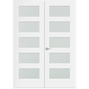 WHITE PRIMED 5-LITE DOUBLE GLASS DOOR