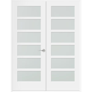 WHITE PRIMED 6-LITE DOUBLE GLASS DOOR