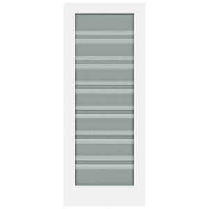 WHITE PRIMED GLASS LOUVER DOOR